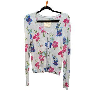 Hollister Grey Floral Cardigan - L